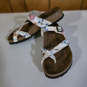 BIRKENSTOCK Papillio White Floral Sandals SZ. 5/36
